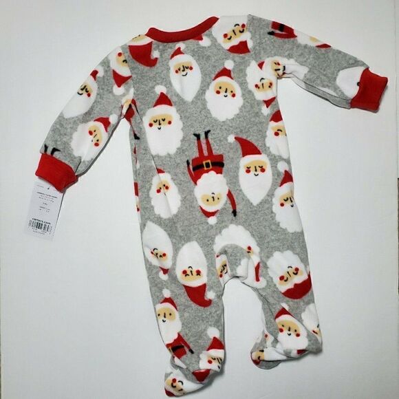 Carters Santa Christmas Newborn Baby Footed Pajamas NWT - Picture 6 of 8